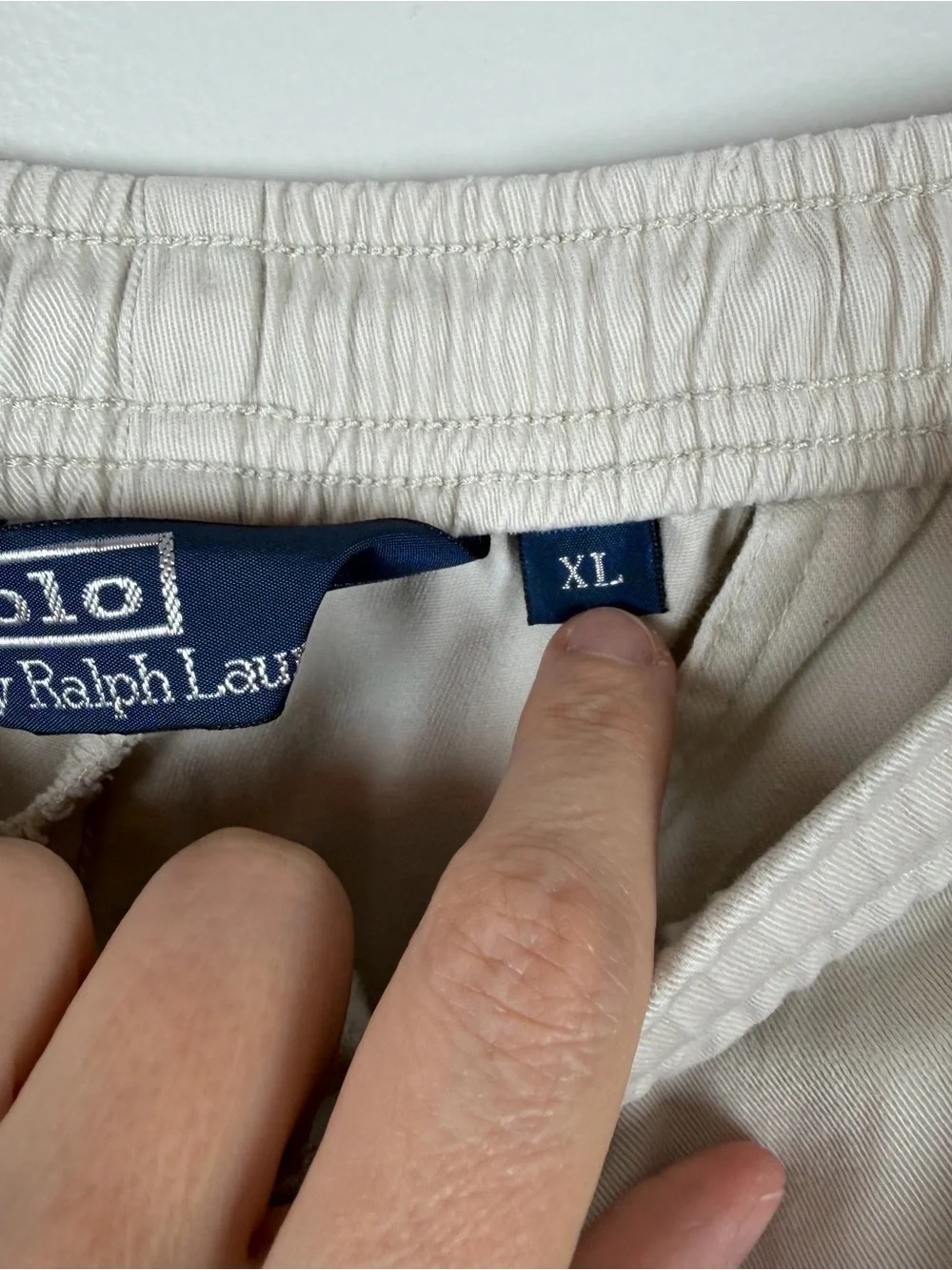 Vintage Polo Ralph Lauren Light Khaki Tan Chinos Cotton Baggy Stretchy Waist XL